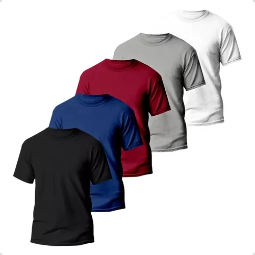 Kit 5 Camisetas Básicas Masculina Dry Fit Lisa Tradicional