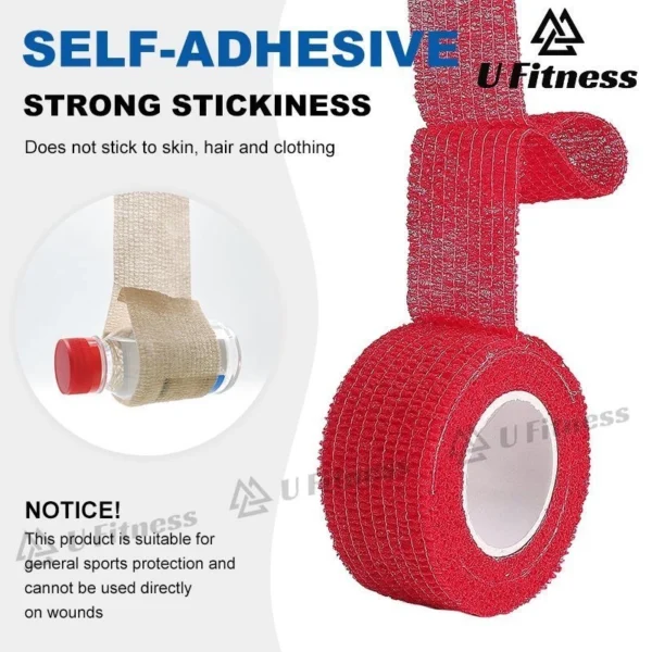 Fita Esportiva Protetora Envoltório Atlético Bandagem Muscular Autoadesiva Para Fitness Basquete - Imagem 3