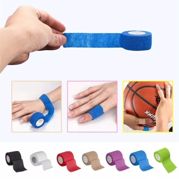 Fita Esportiva Protetora Envoltório Atlético Bandagem Muscular Autoadesiva Para Fitness Basquete - Imagem 8