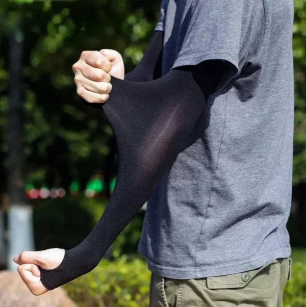 Manga De Braço De Resfriamento De Verão : Design De Dedo Altamente Elástico E Proteção UV Para Esportes Ao Ar Livre Femi - Imagem 3