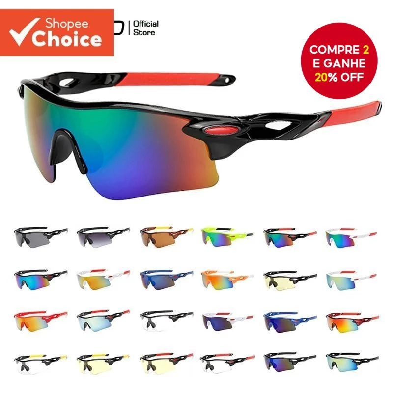 Óculos de Ciclismo AIELBRO para Atividades ao Ar Livre, Corrida, Bicicleta, Pesca e Passeios.