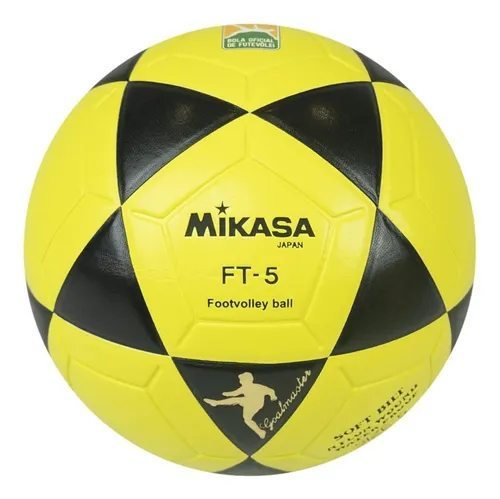 Bola Oficial De Futevôlei Mikasa Ft-5 Amarela E Preta