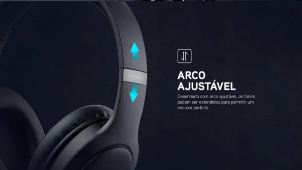 Fone De Ouvido Headphone Dapon H02d Bluetooth 5.1 Com Microfone Cor Preto - Imagem 8