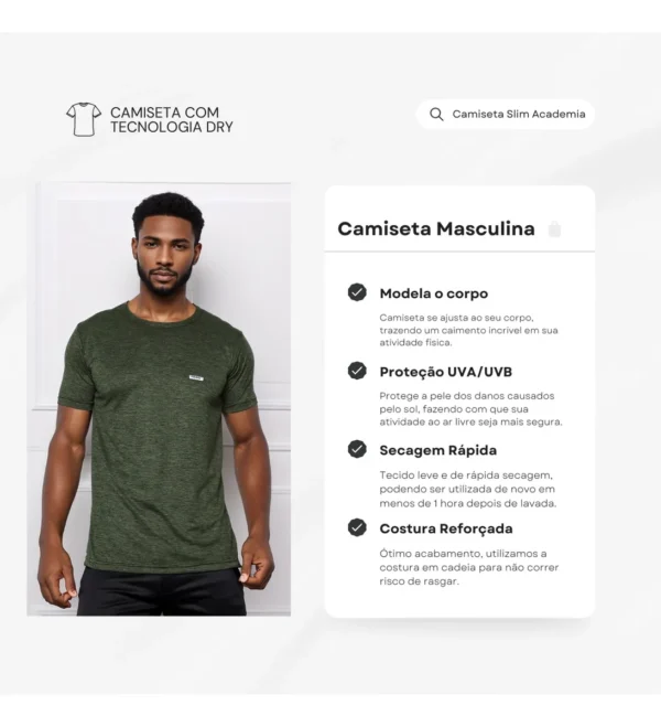 Kit 6 Camisetas Masculina Academia Dry Fit Malha Fria Treino - Imagem 10