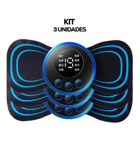 Kit 3 Massageador Portátil Recarregável Dor Pescoço Coluna Alivia Tensão Fisioterapia