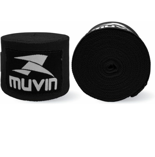 Bandagem Elástica Muvin 5 Metros Com Fechamento em Fecho de Contato e Alça Para Polegar – Atadura de Proteção Para Mãos e Punhos – Faixa de Boxe – Muay Thai – MMA – Artes Marciais – Treino – Unissex
