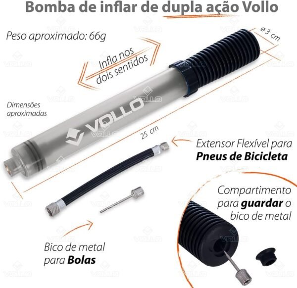 Vollo Bomba de Inflar Dupla Ação - Imagem 4