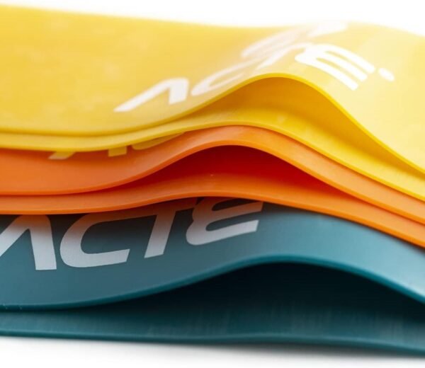 Acte, Kit com 3 Faixas Elásticas Mini Band T71 Com Intensidades Leve Médio e Forte, Diversas Cores - Imagem 2