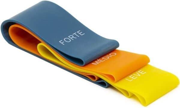 Acte, Kit com 3 Faixas Elásticas Mini Band T71 Com Intensidades Leve Médio e Forte, Diversas Cores - Imagem 3