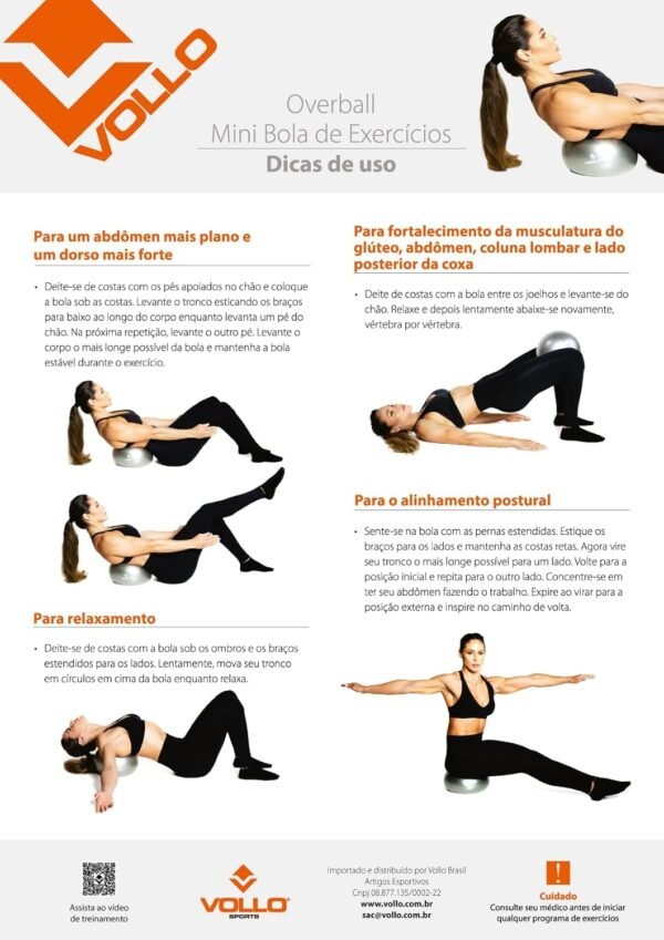 Mini Bola De Exercicios Cinza 25cm - Imagem 6
