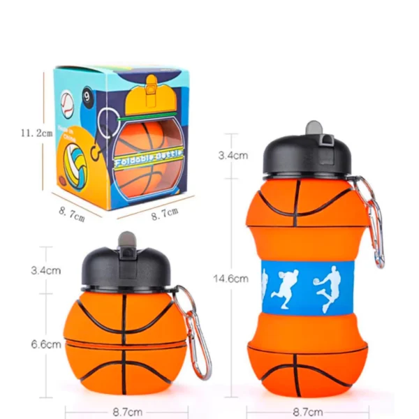 Copo Dobrável Infantil Garrafa Esférica Silicone para Esportes Ar Livre Portátil - Imagem 5