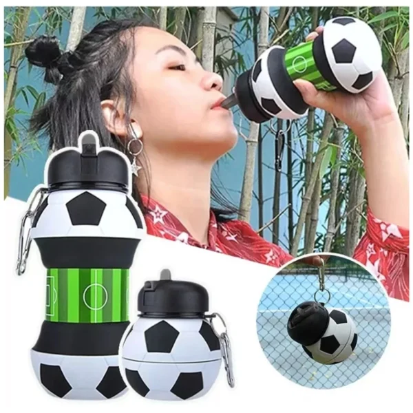 Copo Dobrável Infantil Garrafa Esférica Silicone para Esportes Ar Livre Portátil - Imagem 7