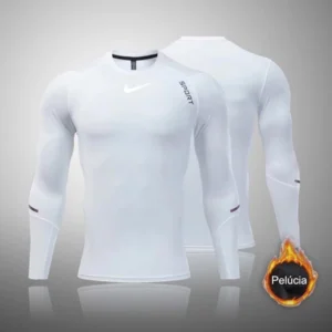 Compressão Manga Longa Camiseta De Fitness Roupa Interior Térmica Masculina Secagem Ginásio Roupas Esportivas Proteção S