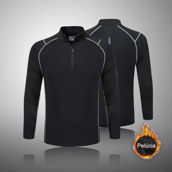 Compressão Manga Longa Camiseta De Fitness Roupa Interior Térmica Masculina Secagem Ginásio Roupas Esportivas Proteção S - Imagem 5