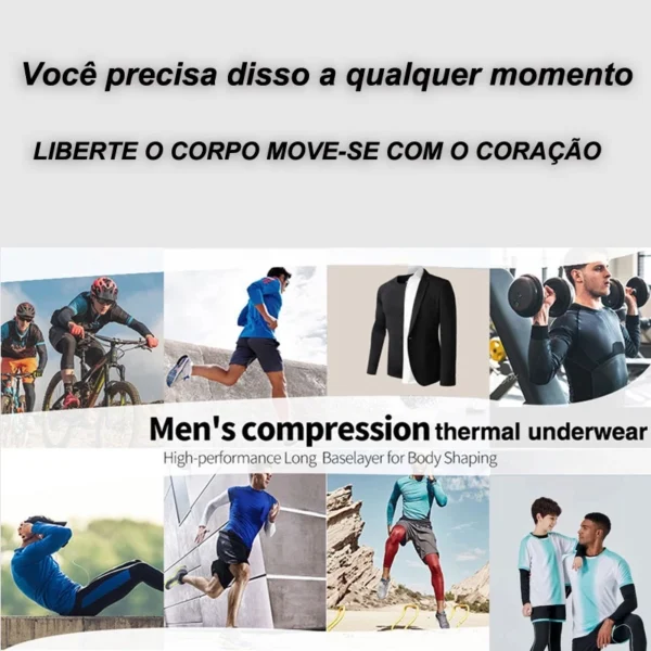 Compressão Manga Longa Camiseta De Fitness Roupa Interior Térmica Masculina Secagem Ginásio Roupas Esportivas Proteção S - Imagem 7