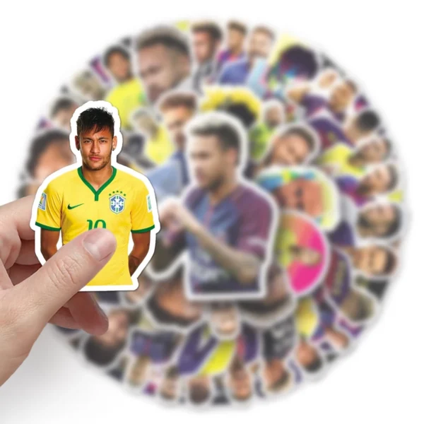 Autocolantes De 50 Peças De Futebol Engraçado Neymar DIY Creative Motor Stickers Helmater Home Decalque À Prova D'água - Imagem 6