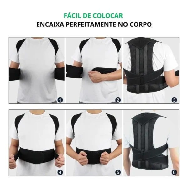 Corretor Postura Cinta Postural Para Coluna Corrigir Postura Protetor Lombar Corretor - Imagem 3
