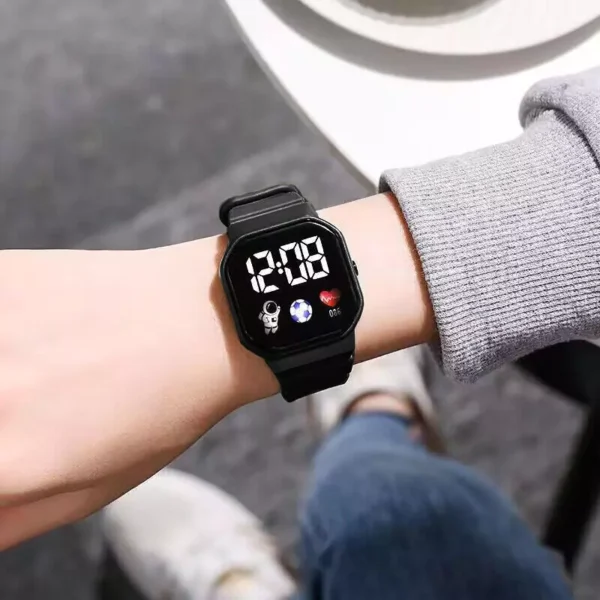 Smartwatch Relógio Inteligente Coreano Macaron Colorido À Prova D'água Unisex Student Sport - Imagem 2
