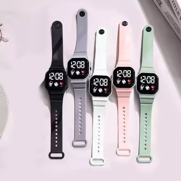 Smartwatch Relógio Inteligente Coreano Macaron Colorido À Prova D'água Unisex Student Sport - Imagem 5