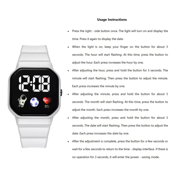 Smartwatch Relógio Inteligente Coreano Macaron Colorido À Prova D'água Unisex Student Sport - Imagem 7