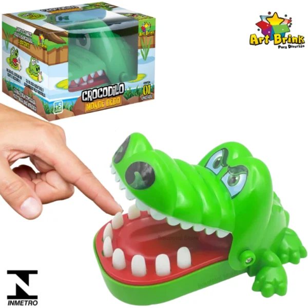 Jogo Crocodilo Morde Dedo Jacaré Dentista Aperta Dente Desafio Criança Brinquedo