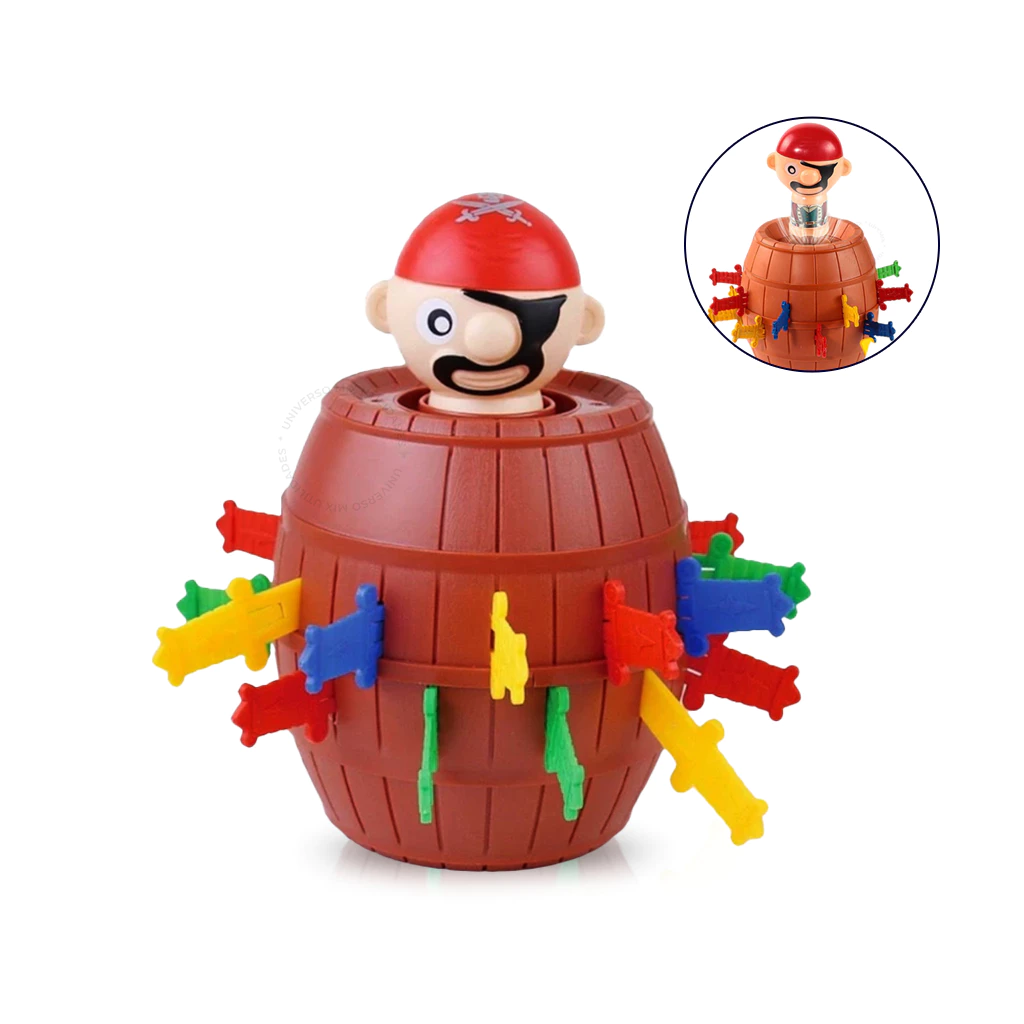ogo Barril Pirata Pula Pula 16 adagas – Tamanho Médio 13x9cm