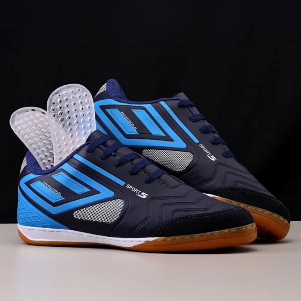 Chuteira futsal/Salão Profissional bico de couro+ Palmilha oferta única colada e costurada feminina e masculina entrega - Imagem 2