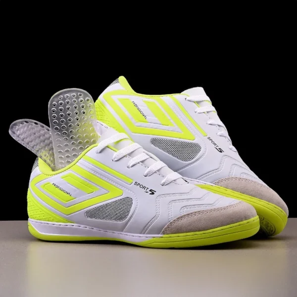 Chuteira futsal/Salão Profissional bico de couro+ Palmilha oferta única colada e costurada feminina e masculina entrega - Imagem 3