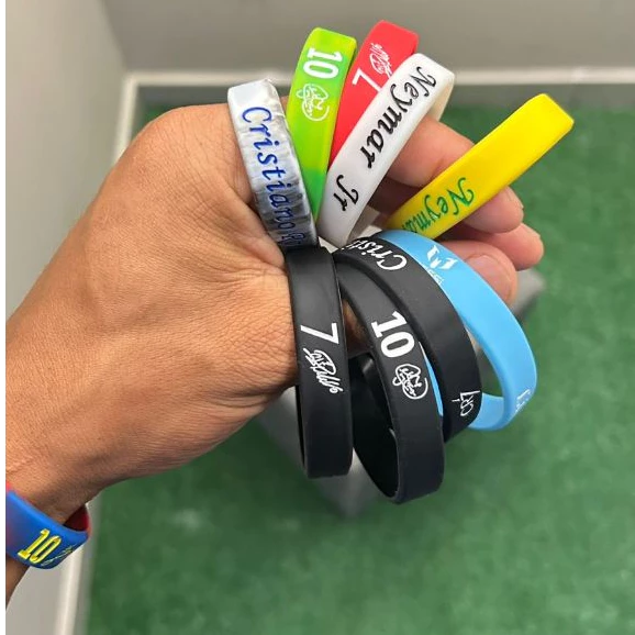 Pulseira Silicone CR7 Messi Neymar Puseira colorida nke