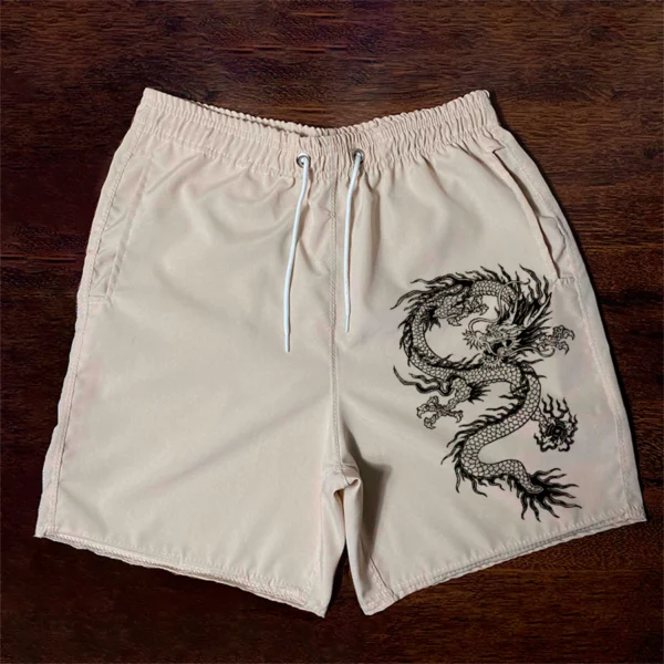 Bermuda Stussy Tactel Masculina Street Wear Dragão Chines Confortável Shorts - Imagem 2