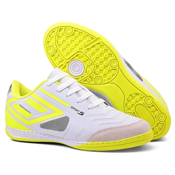 Chuteira futsal/Salão Profissional bico de couro+ Palmilha oferta única colada e costurada feminina e masculina entrega - Imagem 7