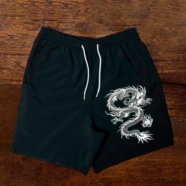 Bermuda Stussy Tactel Masculina Street Wear Dragão Chines Confortável Shorts - Imagem 4