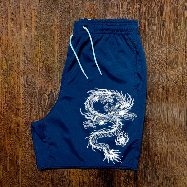 Bermuda Stussy Tactel Masculina Street Wear Dragão Chines Confortável Shorts - Imagem 5