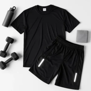 Bermuda Masculina Chimpa + Camiseta Leve e Confortável Esporte Futebol Academia Corrida