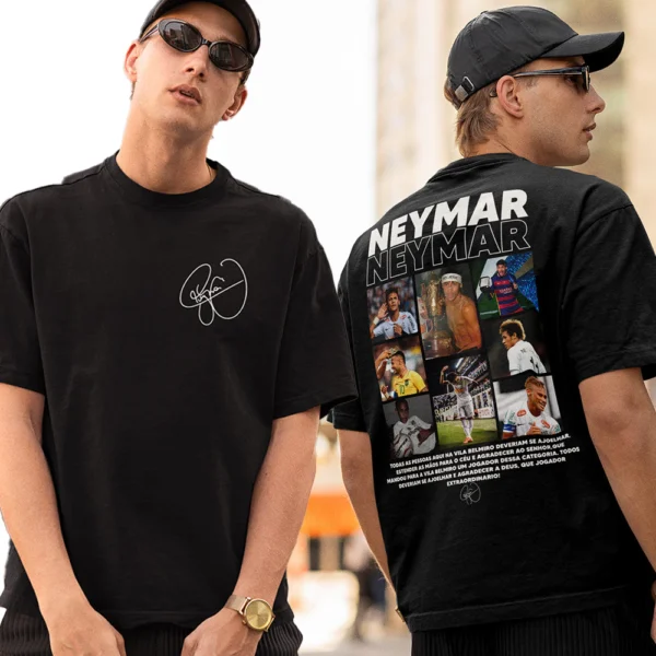 Camiseta Neymar Menino Ney Camisa Básica Personalizada Unissex Algodão 30.1 Premium Jogador