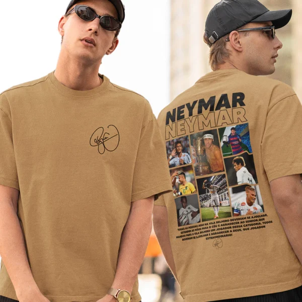 Camiseta Neymar Menino Ney Camisa Básica Personalizada Unissex Algodão 30.1 Premium Jogador - Imagem 3