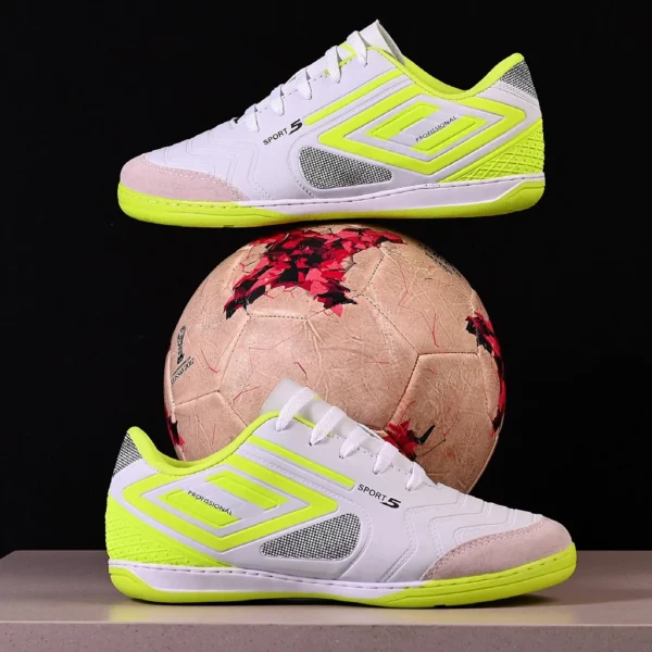 Chuteira futsal/Salão Profissional bico de couro+ Palmilha oferta única colada e costurada feminina e masculina entrega - Imagem 9