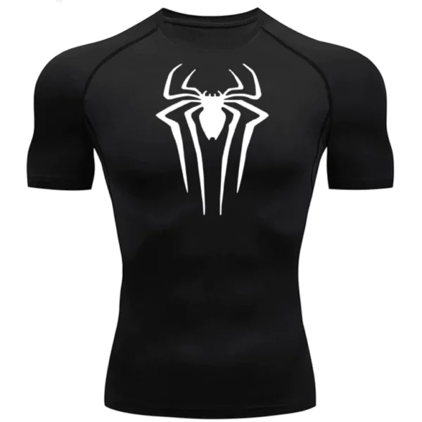 Camisa De Compressão Homem-Aranha Manga Curta Treino Ginástica Camiseta Esportiva