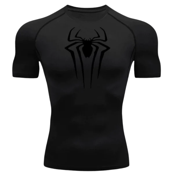 Camisa De Compressão Homem-Aranha Manga Curta Treino Ginástica Camiseta Esportiva - Imagem 2