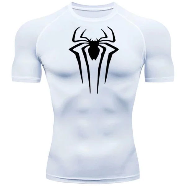 Camisa De Compressão Homem-Aranha Manga Curta Treino Ginástica Camiseta Esportiva - Imagem 3