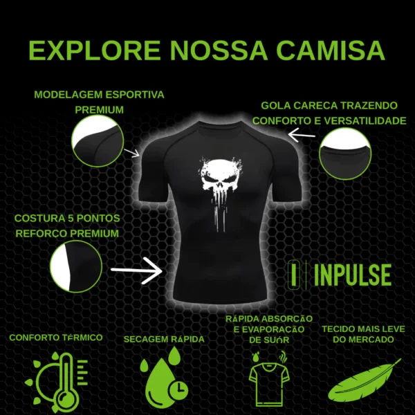 Camisa De Compressão Homem-Aranha Manga Curta Treino Ginástica Camiseta Esportiva - Imagem 8