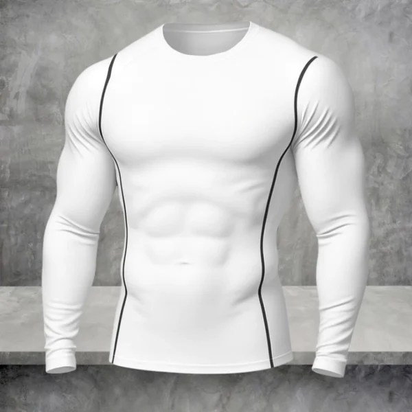 Camiseta de Compressão Manga Longa Comprida Masculina Premium Pro Esportiva Térmica para Frio - Imagem 2