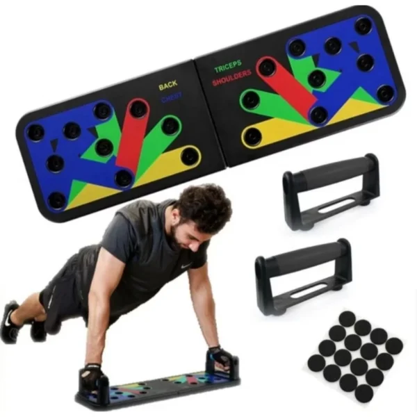 Apoio para Flexão prancha de braço treino livre exercicios costas ombro + Kit 11 elástico extensor exercícios - Imagem 7