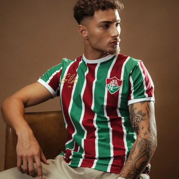 Camisa Fluminense Retrô Cano Masculina Oficial - Imagem 3