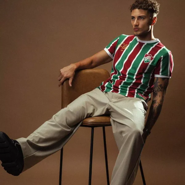 Camisa Fluminense Retrô Cano Masculina Oficial - Imagem 4