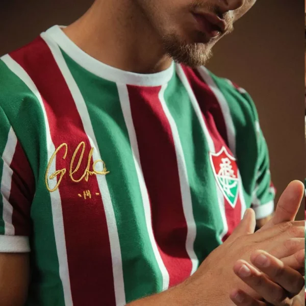 Camisa Fluminense Retrô Cano Masculina Oficial - Imagem 5