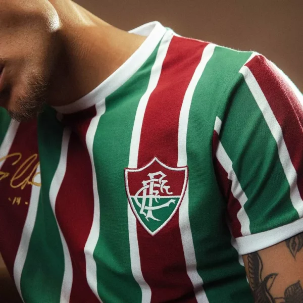 Camisa Fluminense Retrô Cano Masculina Oficial - Imagem 6