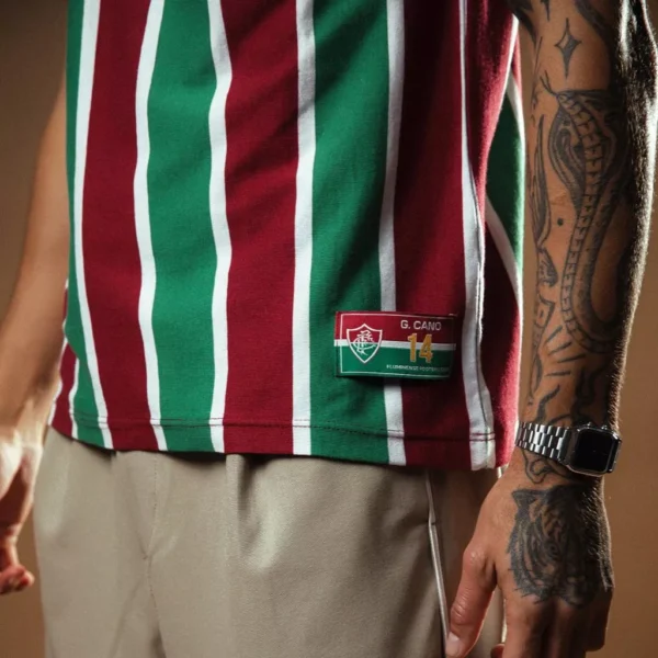 Camisa Fluminense Retrô Cano Masculina Oficial - Imagem 8