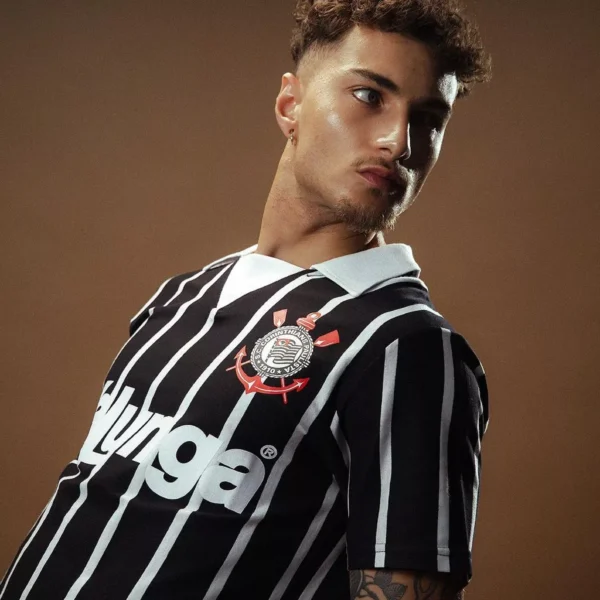 Camisa Polo Retrô Corinthians 1990 Kalunga Masculina Oficial - Imagem 4