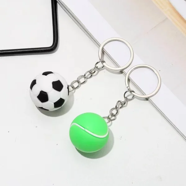 Simulação Criativa Chaveiro De Futebol Série Bola Basquete Pequeno Pingente Boneca Atividade Presente - Imagem 3